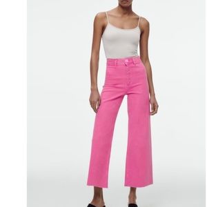 Zara Wide Leg Marine Jeans in Pink